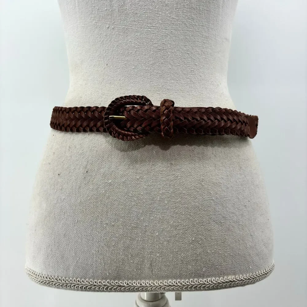 Milor Belt Womens Sz Small Medium Brown Braided Weaved